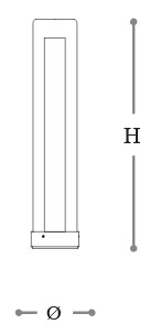 Dimensions of the Gradient Incanto Italamp Lamp